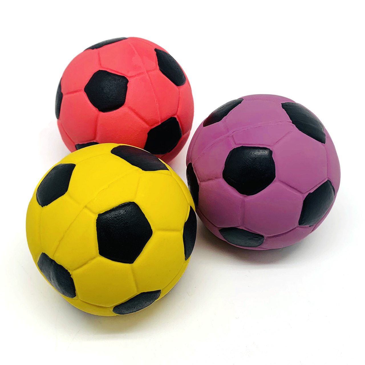 Chiwava 3 Pack 2.7 Inch Squeaky Latex Rubber Dog Toy Balls