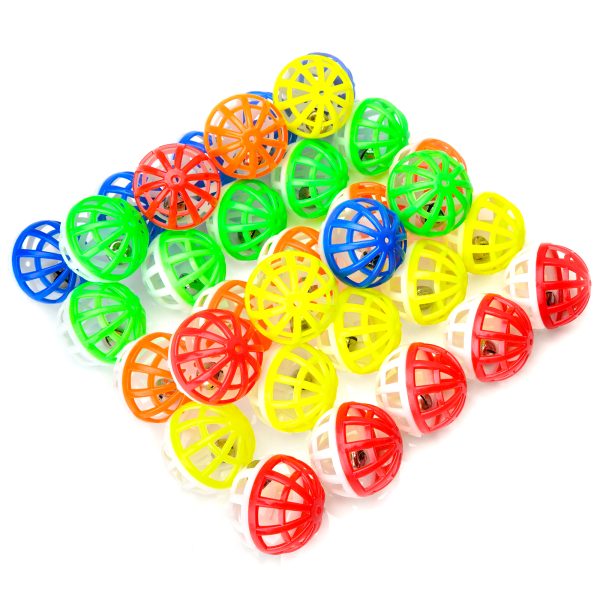 Chiwava 45 Pack 1.6 Inch Plastic Cat Toy Ball with Bell - Image 12
