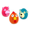 Chiwava 3 Pack 2.6 Inch Squeaky Latex Toys Cute Animals Face