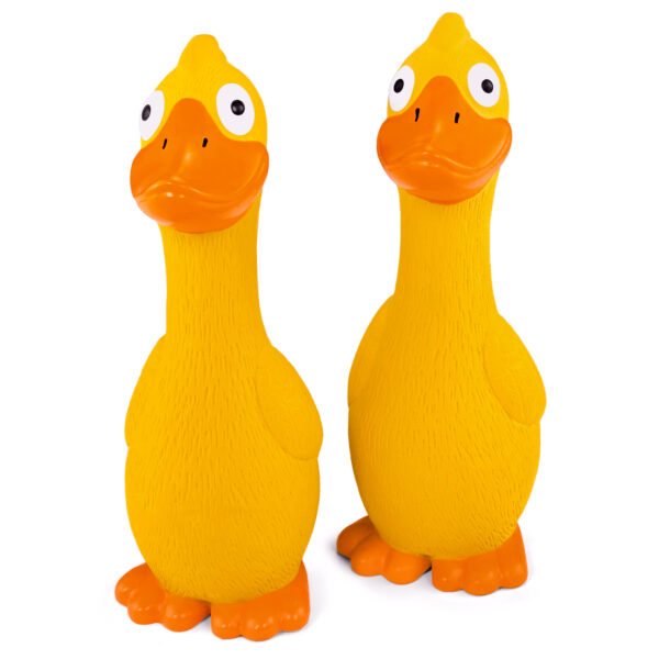Chiwava 2 Pack Funny Squeaky Latex Dog Toys Yellow Duck - immagine 6