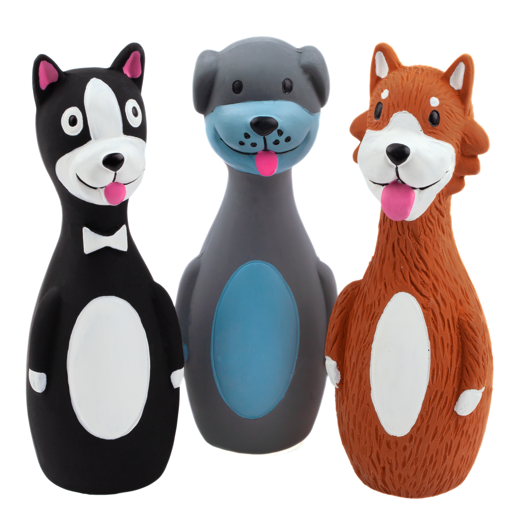 Chiwava 3 Pack 5.7 Inch Squeaky Latex Dog Toys Standing Stick Dog