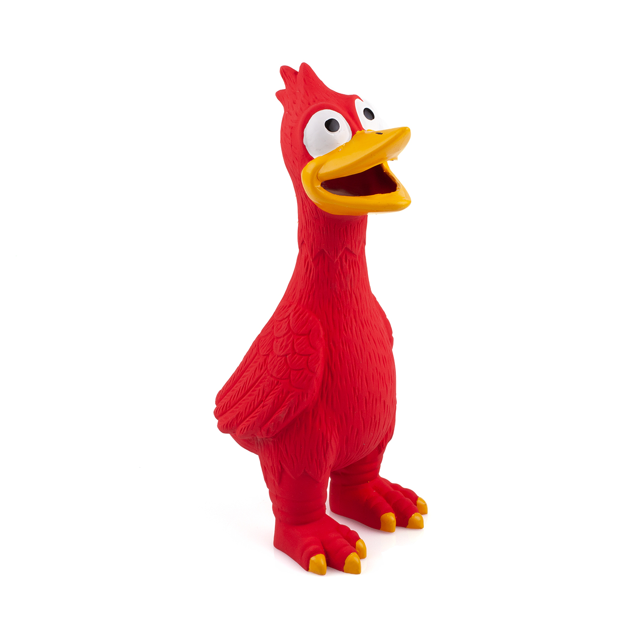 Chiwava 吱吱作响的乳胶狗玩具站立鸡颜色红色