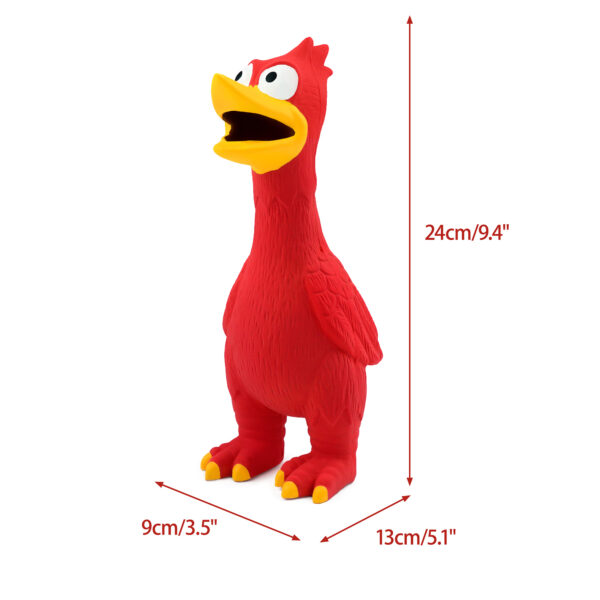 Chiwava 2 Pack Squeaky Latex Dog Toys Standing Chicken Assorted Color - Image 3