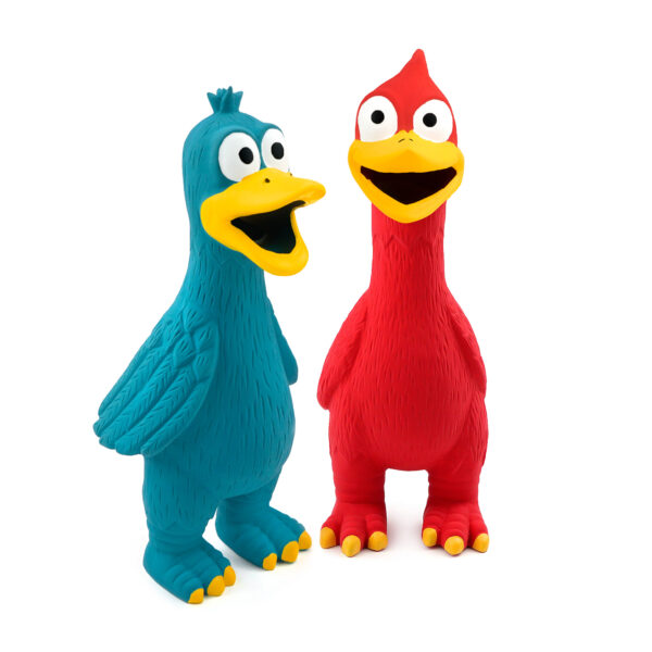 Chiwava 2 Pack Squeaky Latex Dog Toys Standing Chicken Assorted Color - Image 8