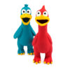 Chiwava 2er-Pack quietschendes Latex-Hundespielzeug, stehendes Huhn, farblich sortiert