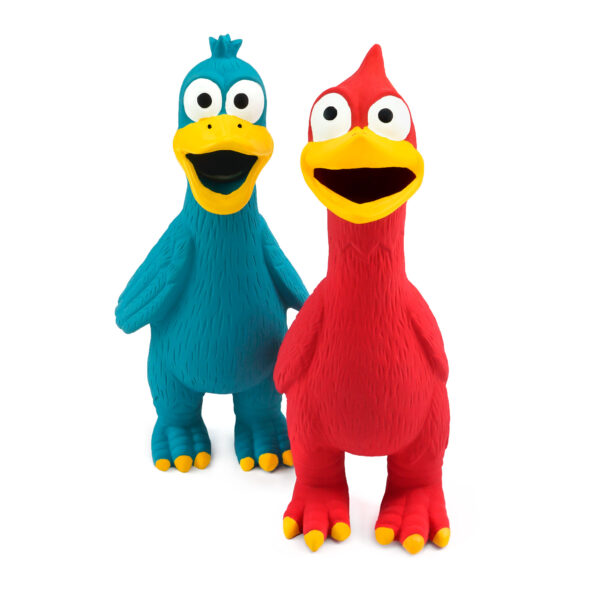 Chiwava 2 Pack Squeaky Latex Dog Toys Standing Chicken Assorted Color