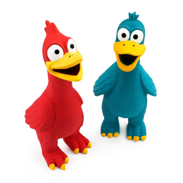 Chiwava 2 Pack Squeaky Latex Dog Toys Standing Chicken Assorted Color - Image 9