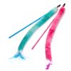 Chiwava 2PCS Retractable Cat Toy Wand Feather Interactive Cat Teaser