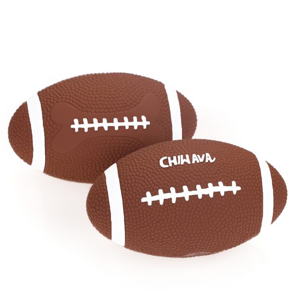 Chiwava 2 Pack 6" Squeaky Latex Dog Toy Balls Football Rugby