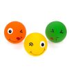 Chiwava 3 Pack 2.7'' Latex Squeaky Dog Toy Ball Smiley Face Round Balls – Image 2