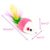 Chiwava 24PCS 1.8" Colorful Fleece Mice with Feather – Bild 3