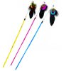 Chiwava 25" Pearl Feather Cat Toy Wand with Bell and Beads