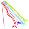 Chiwava 4 Pack 43" Stripe Long Plush Interactive Cat Toy Wand with Feather and Bell