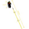 Chiwava 25" Pearl Feather Cat Toy Wand with Bell and Beads - immagine 2
