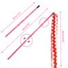Chiwava 4 Pack 43" Stripe Long Plush Interactive Cat Toy Wand with Feather and Bell - Image 7