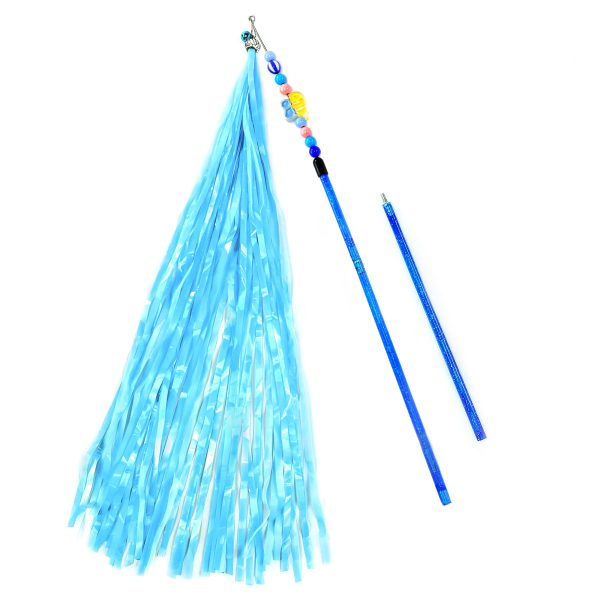 Chiwava 3 Pack 25" Mylar Tassels Cat Toy Wand with Bell - Image 4