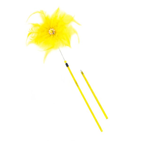 Chiwava 3 Pack 31" Feather Cat Toy Wand Sunflowers with Bell - Image 4