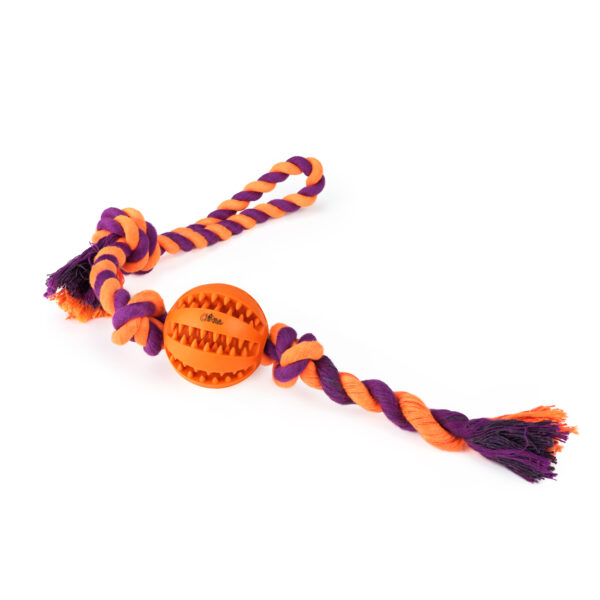 Chiwava 2 Pack 2″ Rope Rubber Dog Toys,Dental Ball on Rope, Tug Fetch Ball for Small Dog Assorted Color – Bild 7