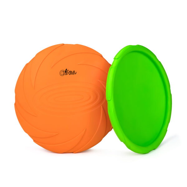 Chiwava 2 Pack 7.1" Rubber Dog Flying Disc,Fetch Toy for Dogs Outdoor Play for Medium Dogs - 画像 (10)