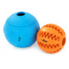 Chiwava 2 Pack Rubber Dog Toy Dental Balls with Snack Treat Ball Sets for Medium Dogs