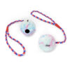 Chiwava 2 Pack 2.4" Rope Rubber Dog Toys,Training Ball on Rope, Tug Fetch Ball for Small Medium Dog