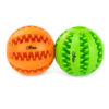 Chiwava Paquete de 2 1.95 Juguete de caucho para la dentición del perro Bolas dentales Comida Treat Feeder Chew Ball para perros pequeños