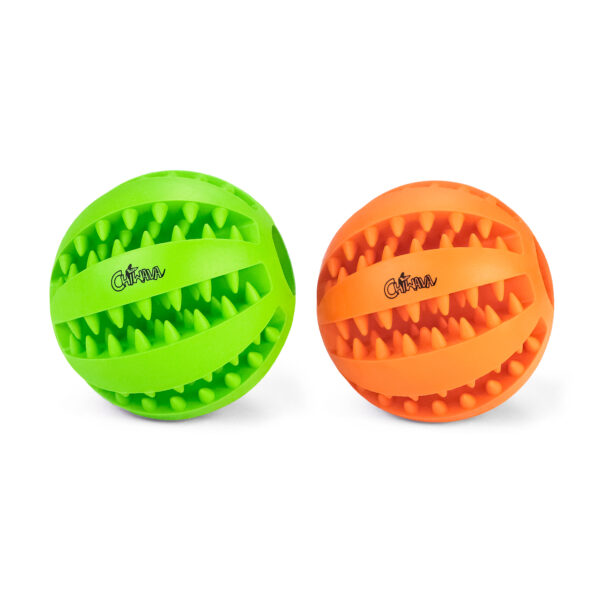 Chiwava 2 Pack 1.95" Rubber Teething Dog Toy Dental Balls Food Treat Feeder Chew Ball for Small Dogs - Imagen 7