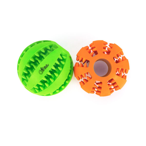 Chiwava 2 Pack 1.95" Rubber Teething Dog Toy Dental Balls Food Treat Feeder Chew Ball for Small Dogs - Imagen 8