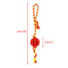 Chiwava 2.8" Rope Rubber Dog Toys,Dental Ball on Rope, Tug Fetch Ball for Medium Dog Color Red - 图片 2