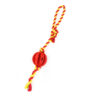Chiwava 2.8" Rope Rubber Dog Toys,Dental Ball on Rope, Tug Fetch Ball for Medium Dog Color Red