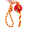 Chiwava 2.8" Rope Rubber Dog Toys,Dental Ball on Rope, Tug Fetch Ball for Medium Dog Color Red - 图片 4