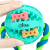 Chiwava 2.8″ Dog Training Ball on Rope, Rubber Rope Dog Toys Ball with Handle for Tug of War Training Rewards for Medium Large Dogs,Mint Green – Image 3