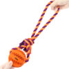 Chiwava 2.8" Dog Training Ball on Rope, Rubber Rope Dog Toys Ball with Handle for Tug of War Training Rewards for Medium Large Dogs,Color Orange – Image 3