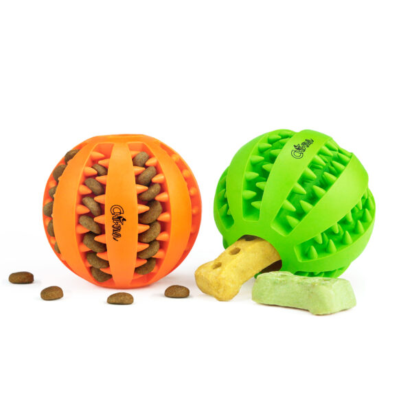 Chiwava 2 Pack 1.95" Rubber Teething Dog Toy Dental Balls Food Treat Feeder Chew Ball for Small Dogs - Imagen 9