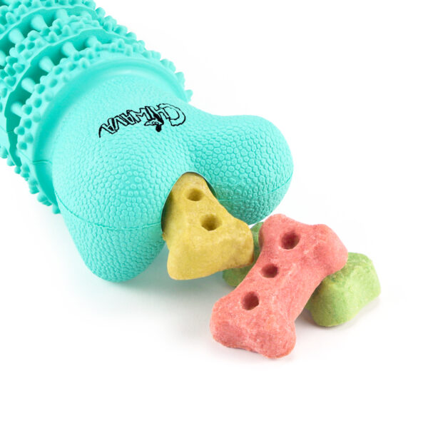 Chiwava 2 Pack 5.1″ Rubber Bone Dental Dog Toy Stick Bones Teeth Cleaning for Small Dogs Assorted Color – Image 10