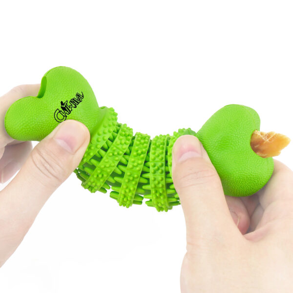 Chiwava 2 Pack 5.1″ Rubber Bone Dental Dog Toy Stick Bones Teeth Cleaning for Small Dogs Assorted Color - Image 2