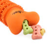 Chiwava 6.7″ Rubber Bone Dental Dog Toy Stick Bones Teeth Cleaning for Medium Large Dogs Color Orange – Image 3