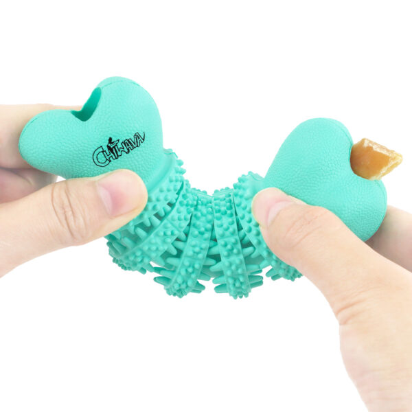Chiwava 2 Pack 5.1″ Rubber Bone Dental Dog Toy Stick Bones Teeth Cleaning for Small Dogs Assorted Color - Image 3