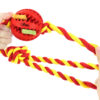 Chiwava 2.8" Rope Rubber Dog Toys,Dental Ball on Rope, Tug Fetch Ball for Medium Dog Color Red - 图片 5