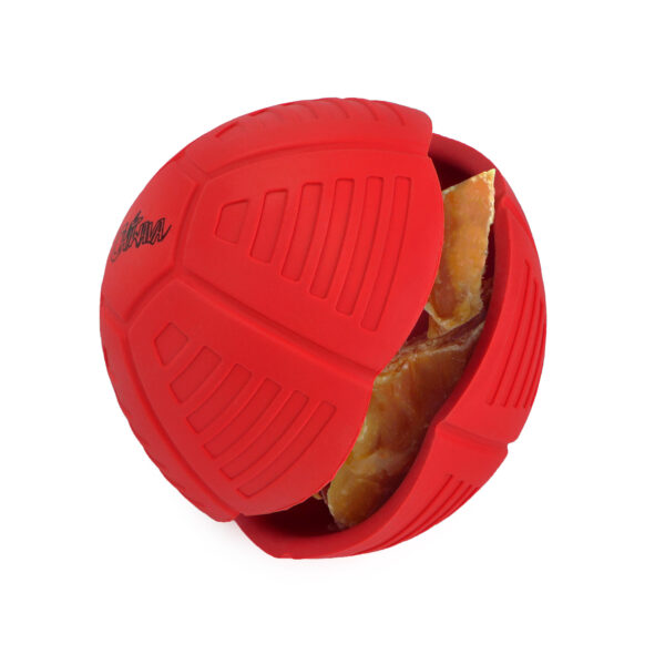 Chiwava 3.5" Rubber Treat Dispensing Chew Toy Tooth Cleaning for Medium Large Dogs Color Red - 画像 (7)