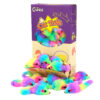 Chiwava 36PCS 1.8" Rainbow Color Furry Cat Toy Mice with Rattle Kitten Mouse Interactive Play