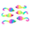 Chiwava 36PCS 1.8" Rainbow Color Furry Cat Toy Mice with Rattle Kitten Mouse Interactive Play - Imagen 8