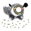 Chiwava 2 in 1 Interactive Squeaky Plush Dog Toy Rhinoceros with Slow Food Bowl for Small Medium Dogs