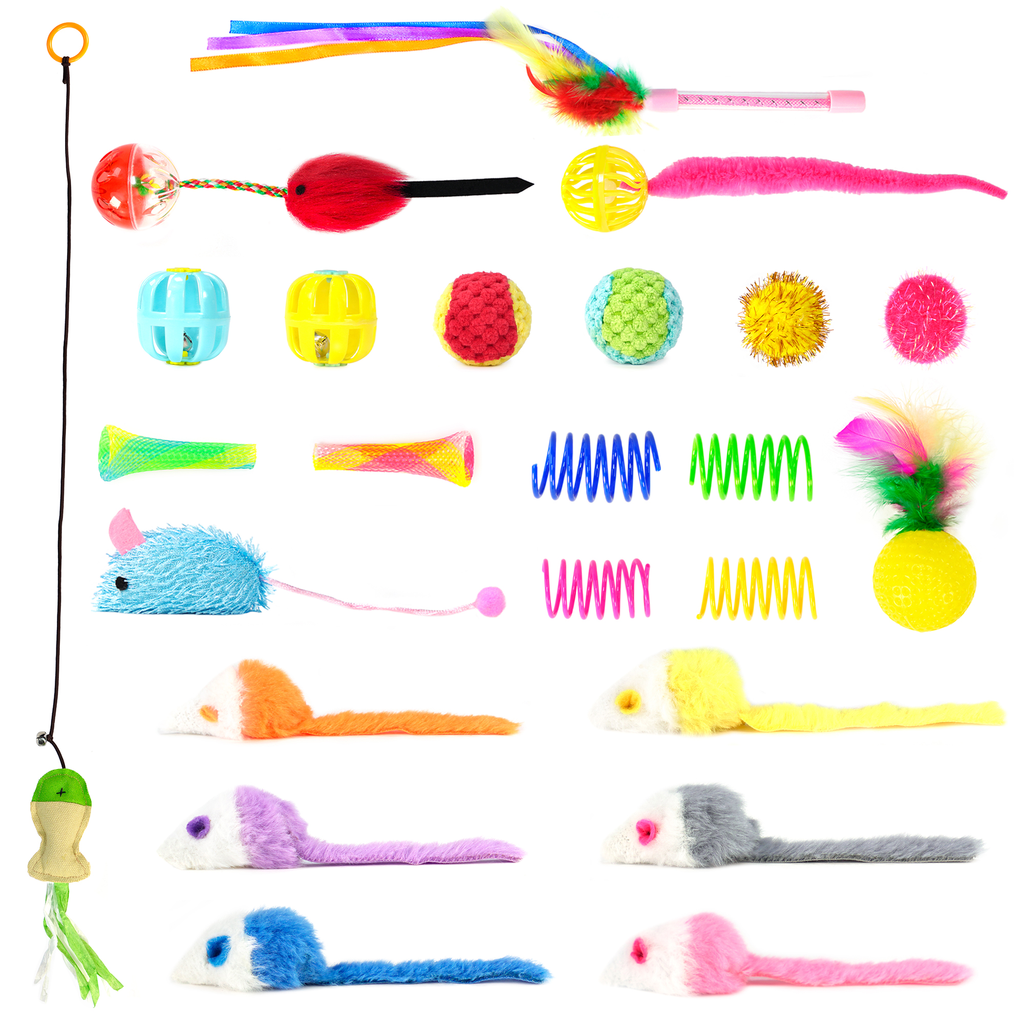 CHIWAVA 24PCS Interactive Cat Toy Set Indoor Kitten Toys Box Variety Pack - 画像 (4)
